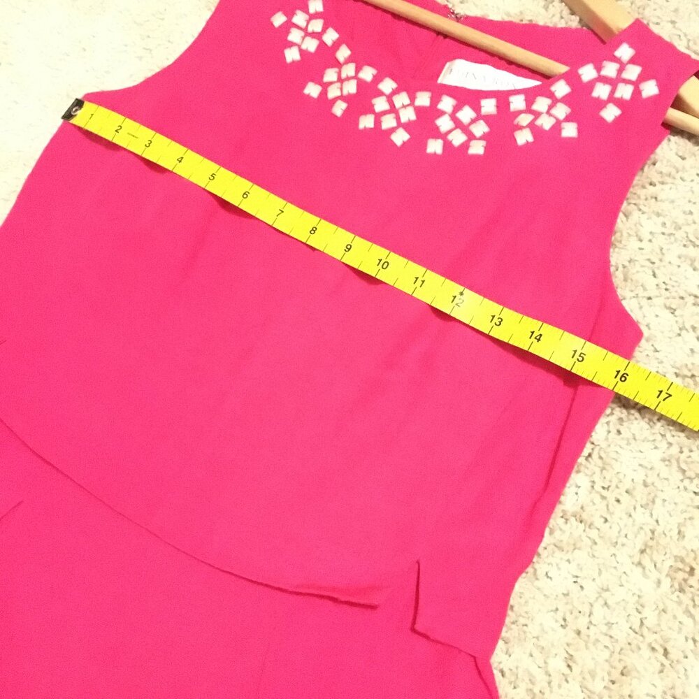 Edina Ronay Miami Pink Linen Blend Seashell A-Line Dress S - Picture 13 of 16